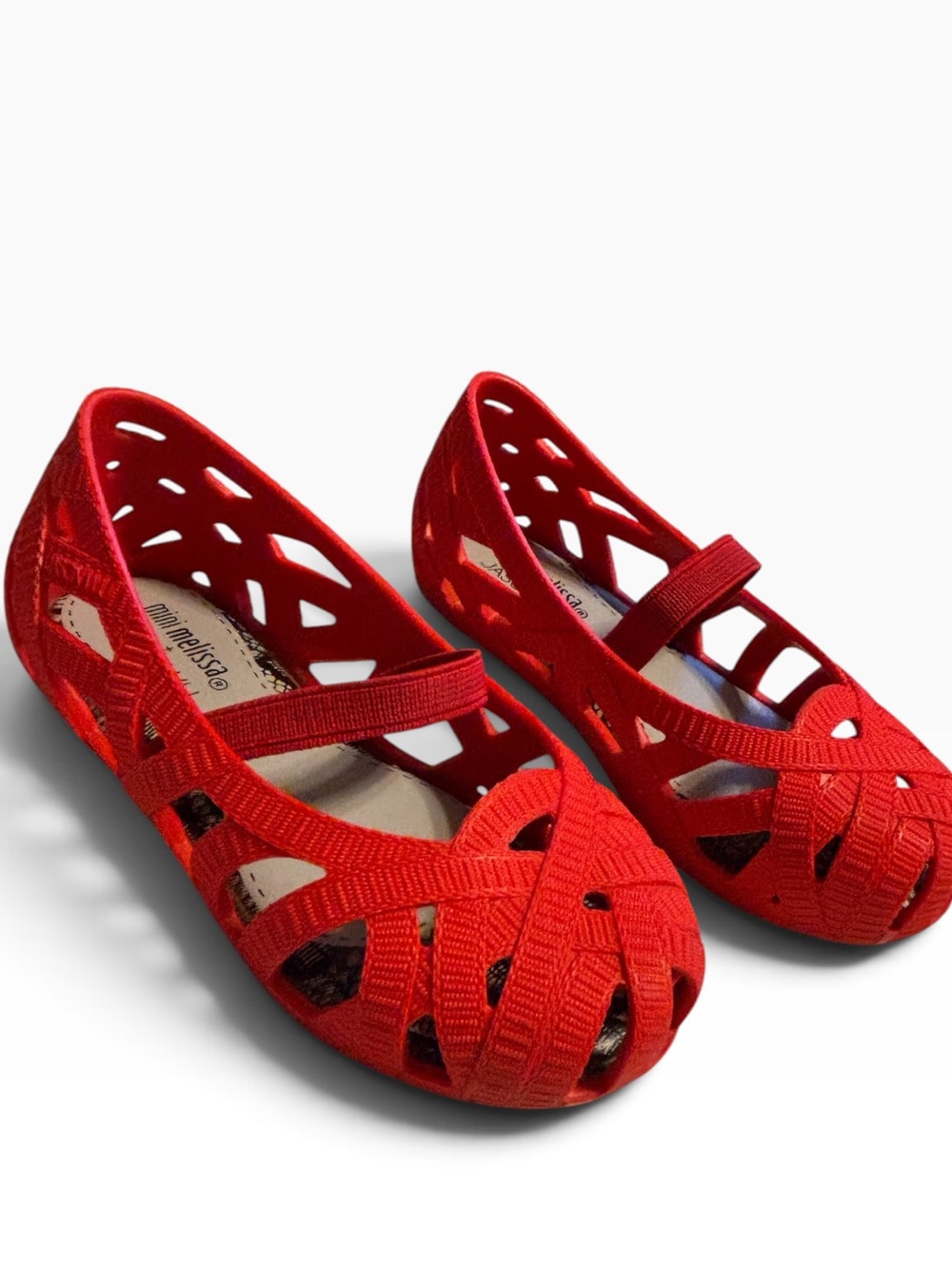 Mini Melissa x Jason Wu Red Girls Mary Jane Jelly Shoes Size 8 Toddler